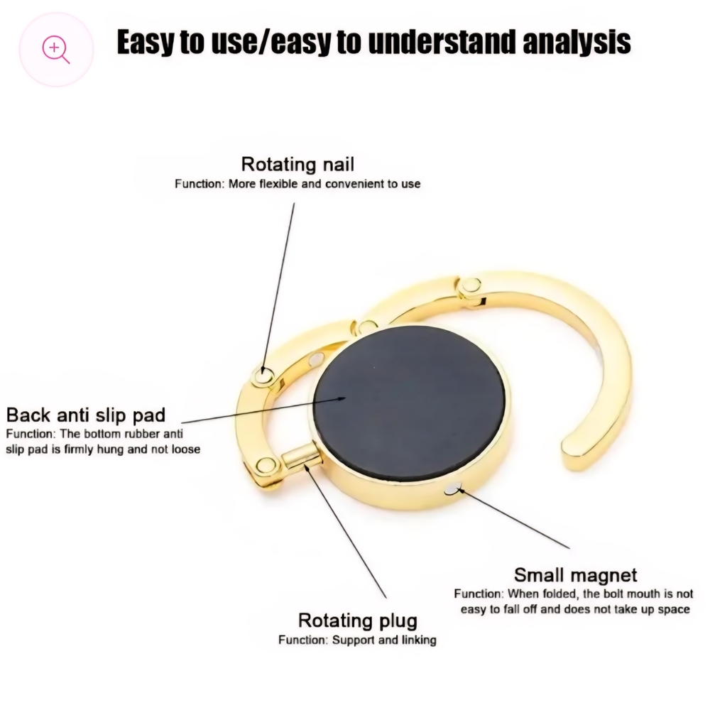 Gold Purse Holder with Black Grip